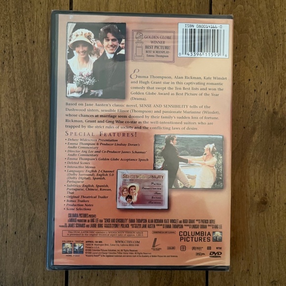 Sense & Sensibility DVD (Factory Sealed) - Picture 2 of 3